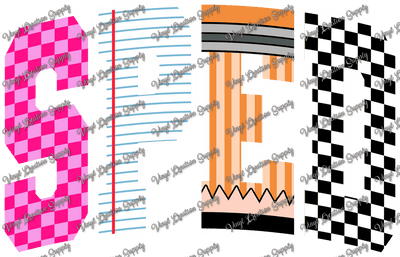 Retro Sped Checkered - Vinyl Creation Supply