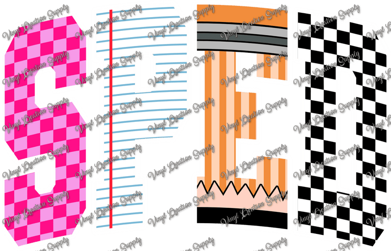 Retro Sped Checkered - Vinyl Creation Supply