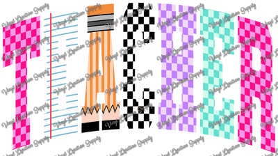 Retro Teacher Checkered - Vinyl Creation Supply