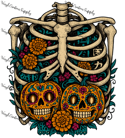 Ribcage Pumpkins Colorful - Vinyl Creation Supply