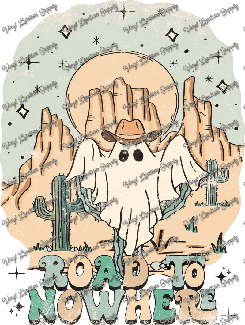 Road To Nowhere Cowboy Ghost Grunge - Vinyl Creation Supply