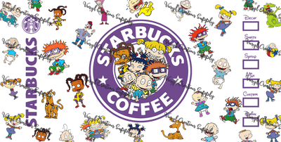 Rugrats Starbucks– Printed Libby Wrap (9.5" x 4.3" UV DTF) - Vinyl Creation Supply