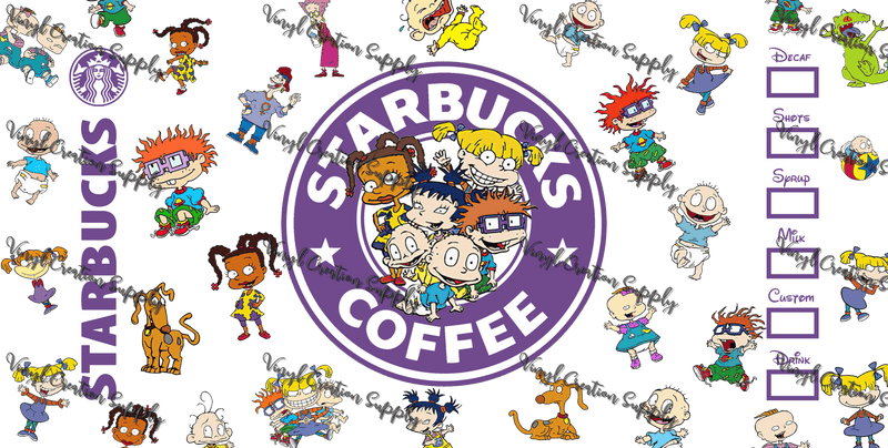 Rugrats Starbucks– Printed Libby Wrap (9.5" x 4.3" UV DTF) - Vinyl Creation Supply