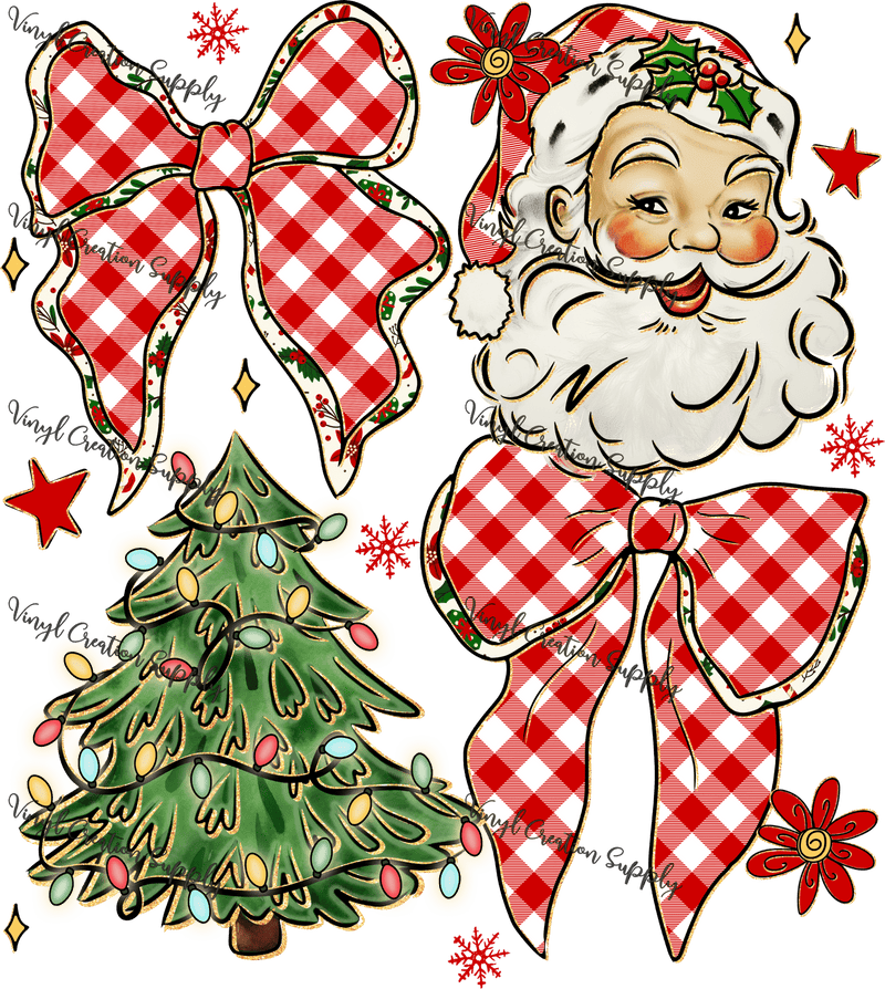 Santa Bow Tree Collage - Vinyl Creation Supply