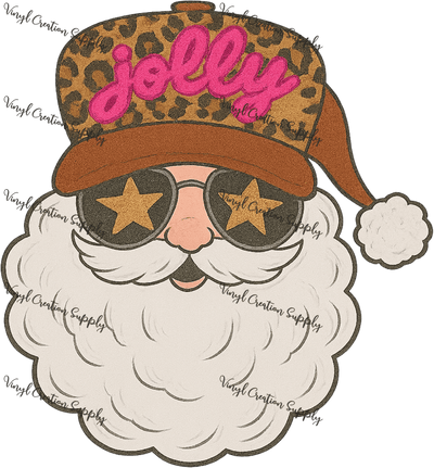 Santa Hat Jolly Cheetah - Vinyl Creation Supply