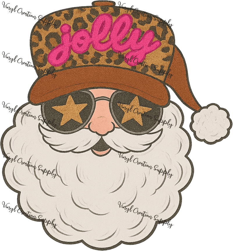 Santa Hat Jolly Cheetah - Vinyl Creation Supply