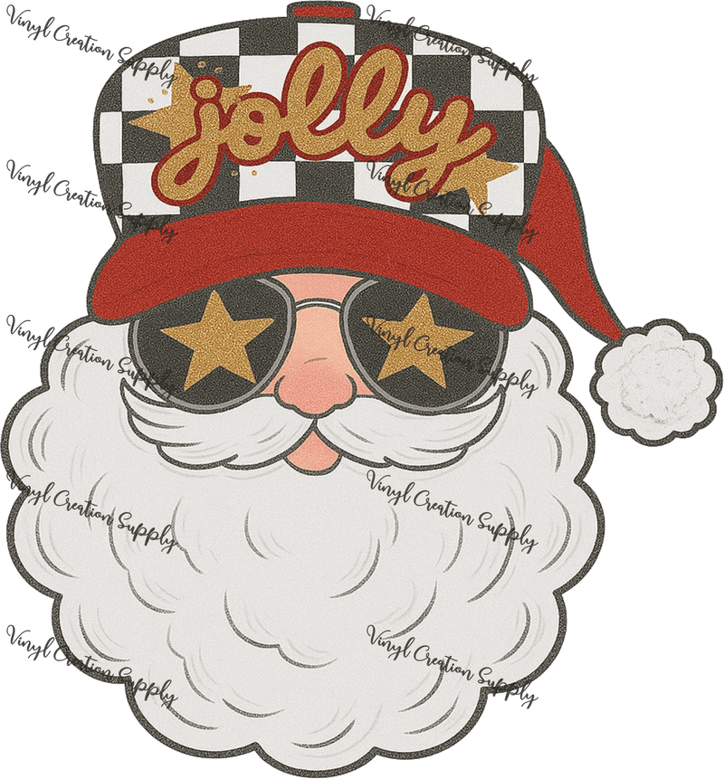 Santa Hat Jolly Checkered - Vinyl Creation Supply