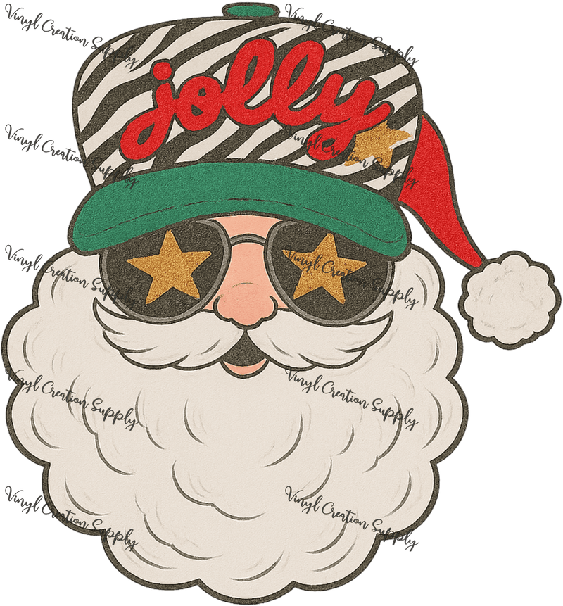 Santa Hat Jolly Striped - Vinyl Creation Supply