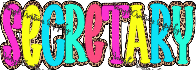 School Secretary Colorful Cheetah - Vinyl Creation Supply