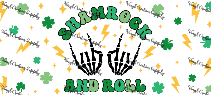 Shamrock & Roll Hands– Printed Libby Wrap (9.5" x 4.3" UV DTF) - Vinyl Creation Supply
