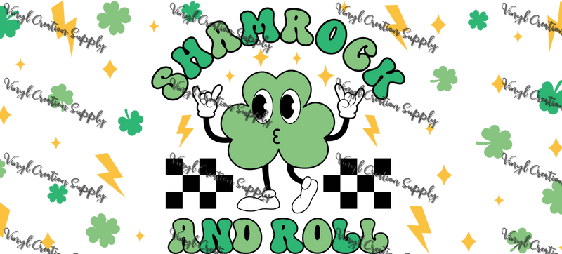 Shamrock & Roll – Printed Libby Wrap (9.5" x 4.3" UV DTF) - Vinyl Creation Supply
