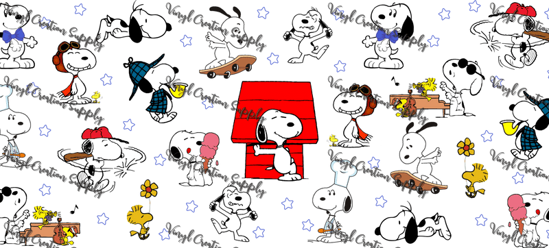 Snoopy– Printed Libby Wrap (9.5" x 4.3" UV DTF) - Vinyl Creation Supply