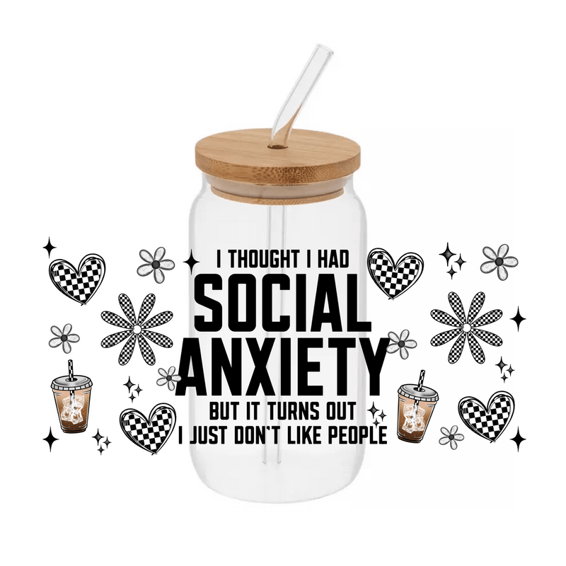 Social Anxiety – Printed Libby Wrap (9.5" x 4.3" UV DTF) - Vinyl Creation Supply