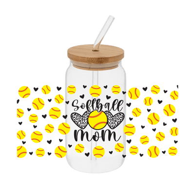 Softball Mom – Printed Libby Wrap (9.5" x 4.3" UV DTF) - Vinyl Creation Supply