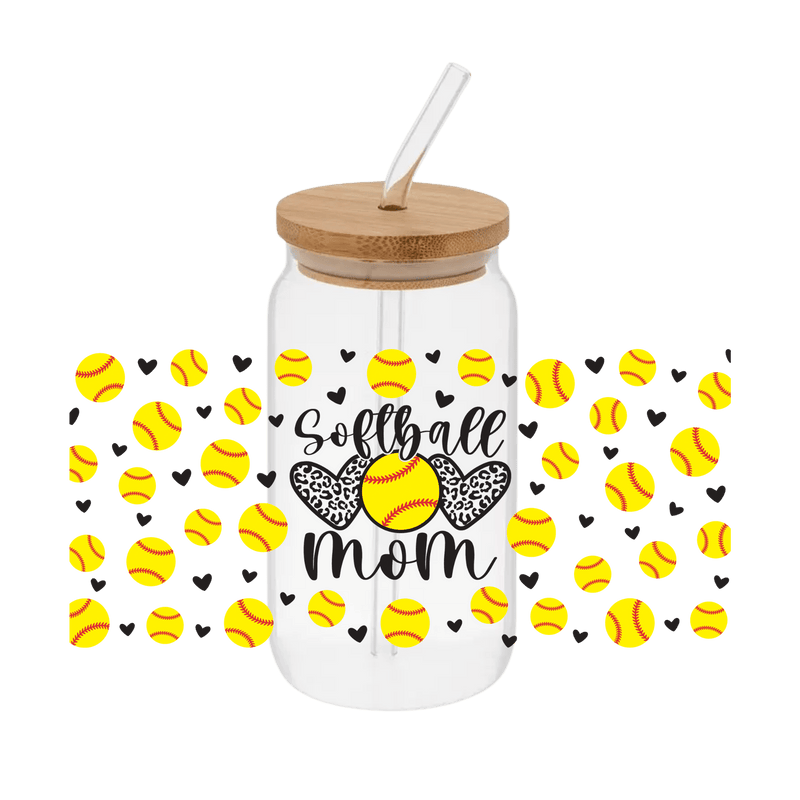 Softball Mom – Printed Libby Wrap (9.5" x 4.3" UV DTF) - Vinyl Creation Supply