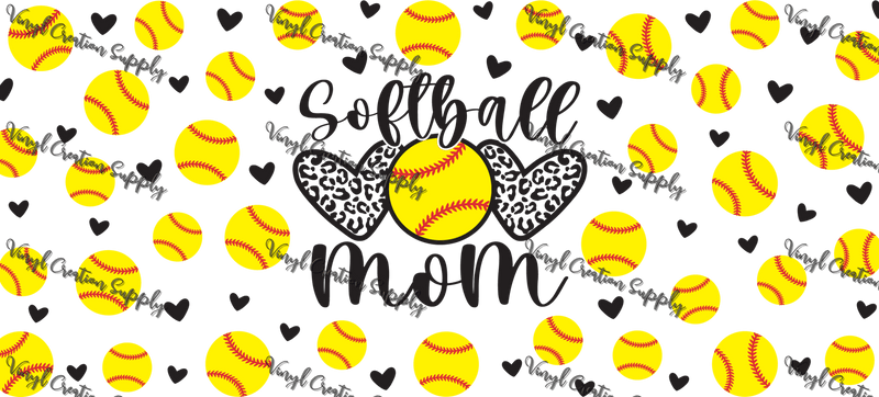 Softball Mom – Printed Libby Wrap (9.5" x 4.3" UV DTF) - Vinyl Creation Supply