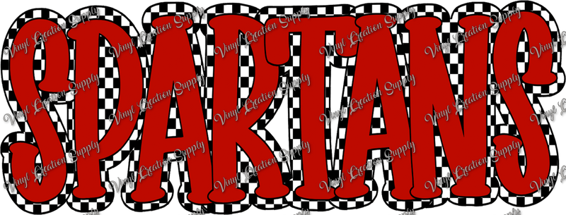 Spartans Checkered - Vinyl Creation Supply