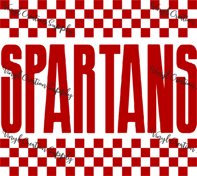 Spartans Red Checkerboard - Vinyl Creation Supply