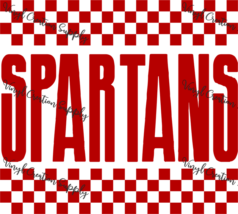 Spartans Red Checkerboard - Vinyl Creation Supply