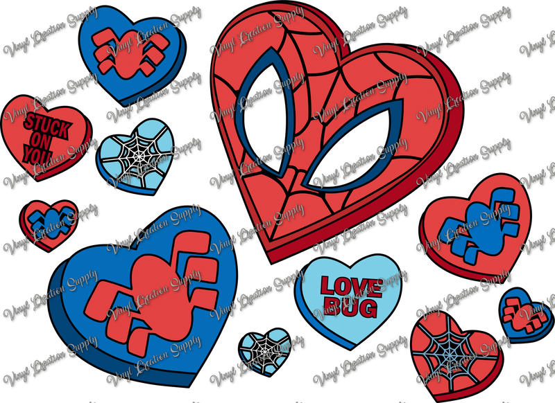 Spiderman Valentines Hearts