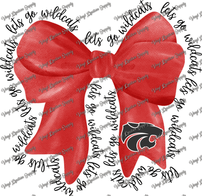 Splendora Wildcats Bow Black Text - Vinyl Creation Supply