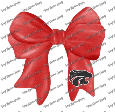 Splendora Wildcats Bow White Text - Vinyl Creation Supply
