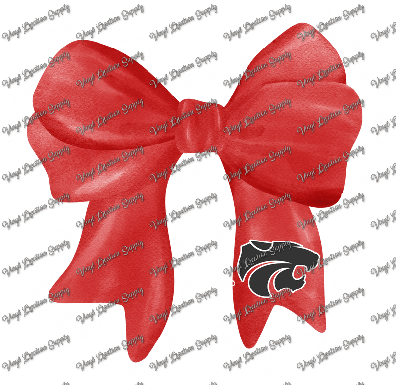 Splendora Wildcats Bow White Text - Vinyl Creation Supply
