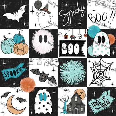 Spooky Checkers in Blue - Vinyl Creation Supply