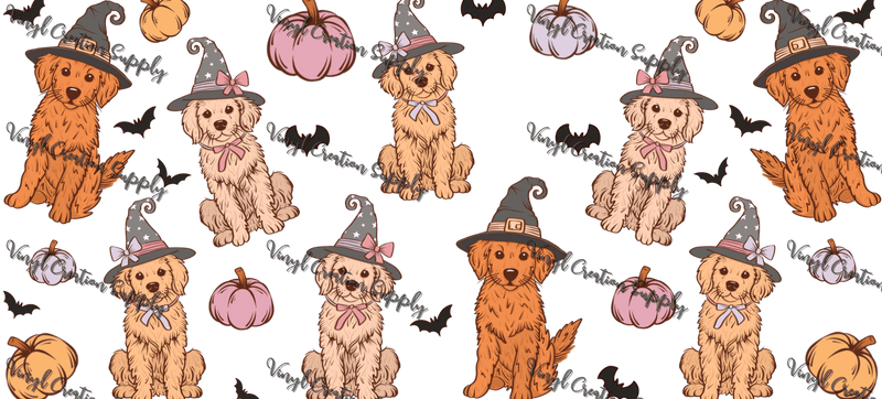 Spooky Dogs – Printed Libby Wrap (9.5" x 4.3" UV DTF) - Vinyl Creation Supply