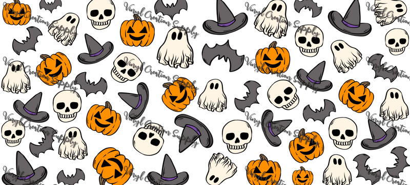 Spooky Doodles – Printed Libby Wrap (9.5" x 4.3" UV DTF) - Vinyl Creation Supply