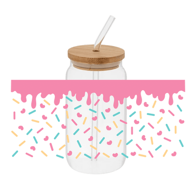 Sprinkles Light Pink - Printed Libby Wrap (9.5" x 4.3" UV DTF) - Vinyl Creation Supply