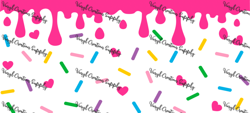 Sprinkles Hot Pink- Printed Libby Wrap (9.5" x 4.3" UV DTF)