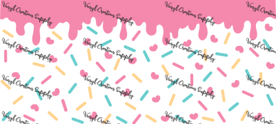 Sprinkles Light Pink - Printed Libby Wrap (9.5" x 4.3" UV DTF) - Vinyl Creation Supply