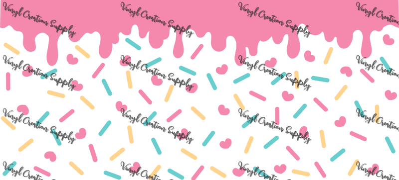 Sprinkles Light Pink - Printed Libby Wrap (9.5" x 4.3" UV DTF) - Vinyl Creation Supply