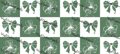 St. Patrick Bows Grunge – Printed Libby Wrap (9.5" x 4.3" UV DTF) - Vinyl Creation Supply
