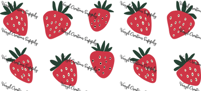Strawberries - Printed Libby Wrap (9.5" x 4.3" UV DTF) - Vinyl Creation Supply