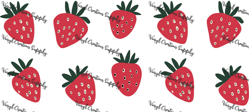 Strawberries - Printed Libby Wrap (9.5" x 4.3" UV DTF) - Vinyl Creation Supply