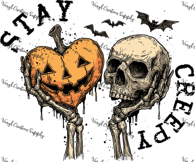 Stay Creepy Skull Pumpkin - Vinyl Creation Supply