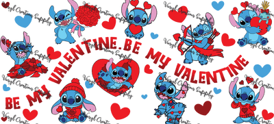 Stitch Valentines– Printed Libby Wrap (9.5" x 4.3" UV DTF) - Vinyl Creation Supply