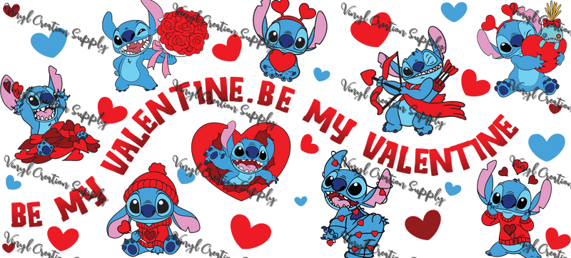 Stitch Valentines– Printed Libby Wrap (9.5" x 4.3" UV DTF) - Vinyl Creation Supply