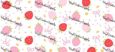 Strawberries & Daisies– Printed Libby Wrap (9.5" x 4.3" UV DTF) - Vinyl Creation Supply