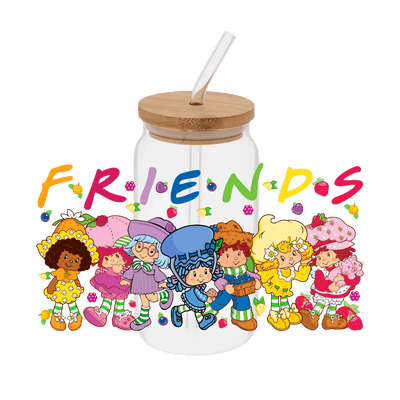 Strawberry Shortcake & Friends– Printed Libby Wrap (9.5" x 4.3" UV DTF) - Vinyl Creation Supply