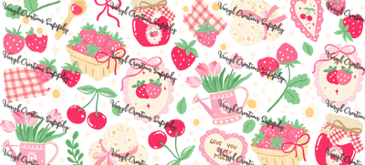 Strawberry Jam– Printed Libby Wrap (9.5" x 4.3" UV DTF) - Vinyl Creation Supply