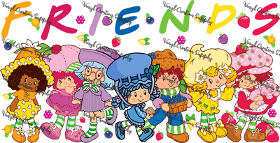 Strawberry Shortcake & Friends– Printed Libby Wrap (9.5" x 4.3" UV DTF) - Vinyl Creation Supply