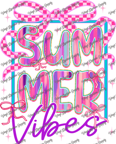Summer Vibes Pink Purple Retro - Vinyl Creation Supply