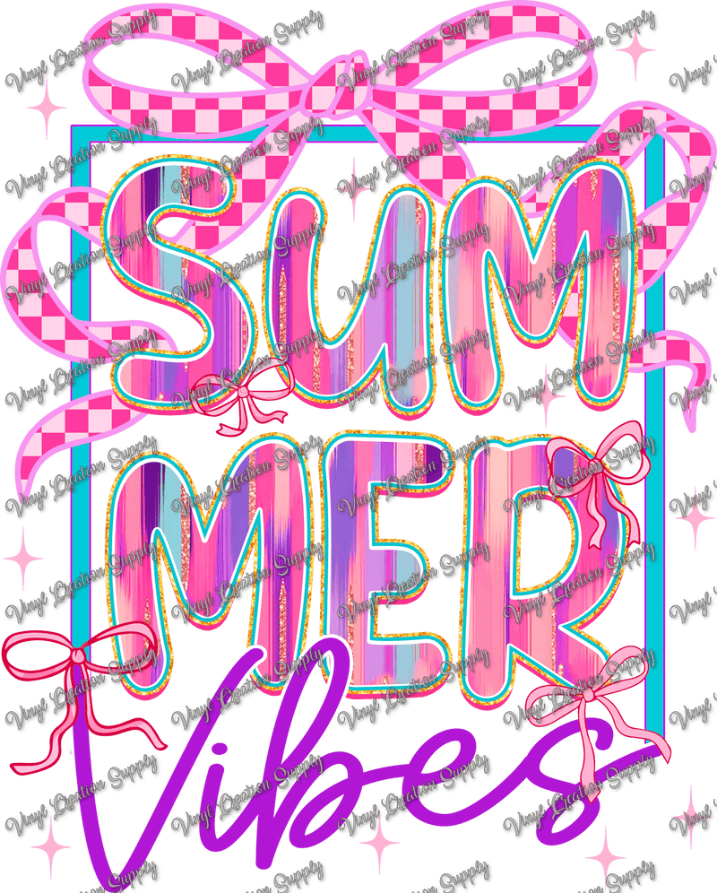 Summer Vibes Pink Purple Retro - Vinyl Creation Supply