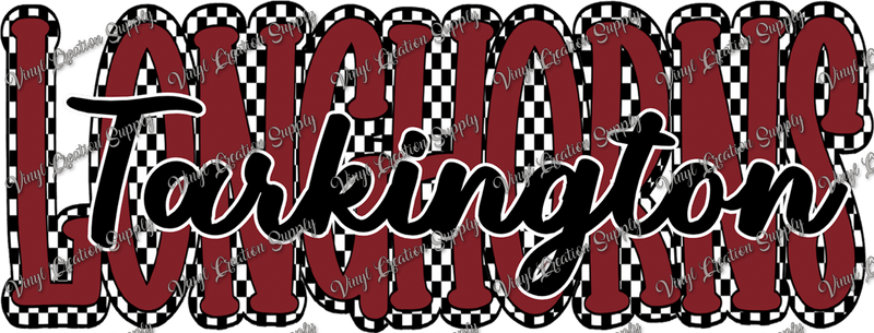 Tarkington Longhorns Checkered - Vinyl Creation Supply