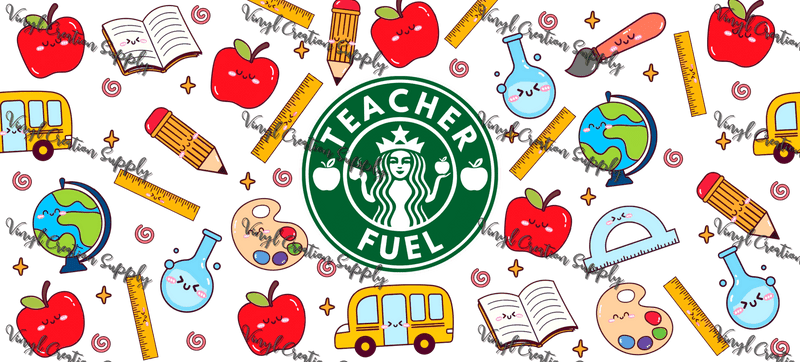 Teacher Fuel – Printed Libby Wrap (9.5" x 4.3" UV DTF) - Vinyl Creation Supply