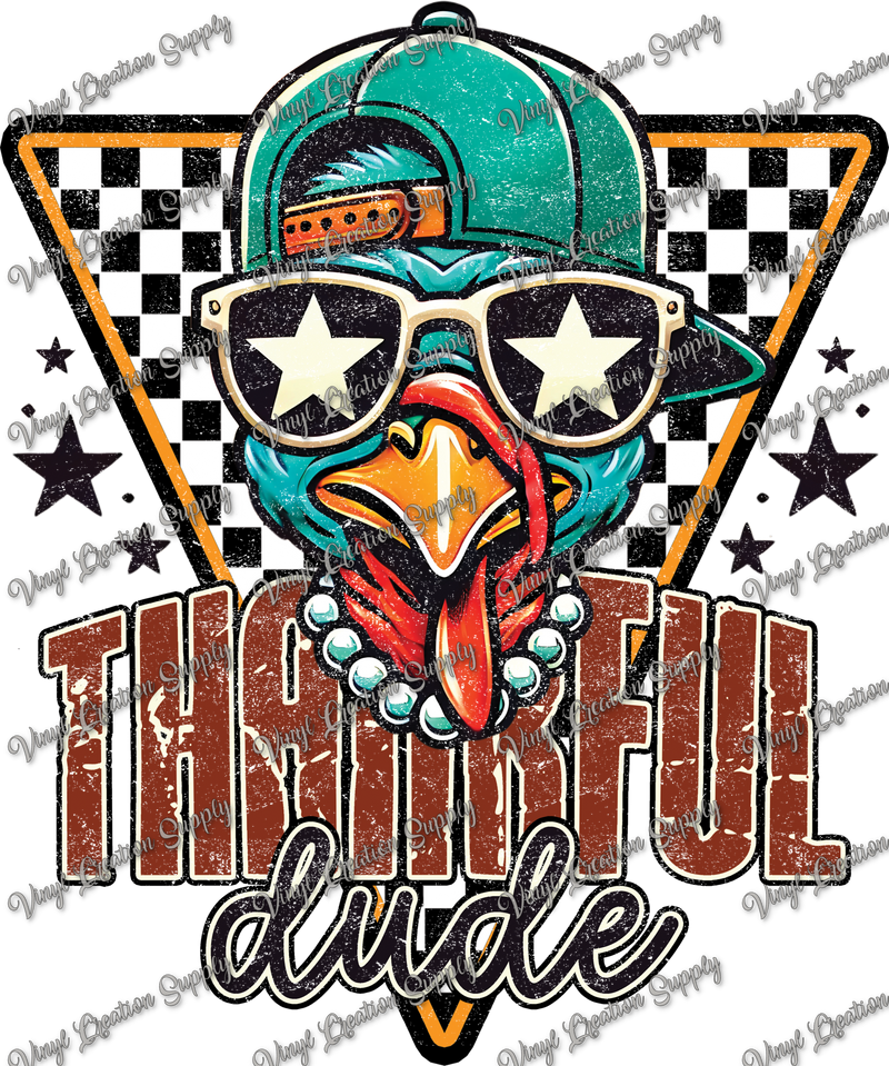 Thankful Dude Turkey Grunge