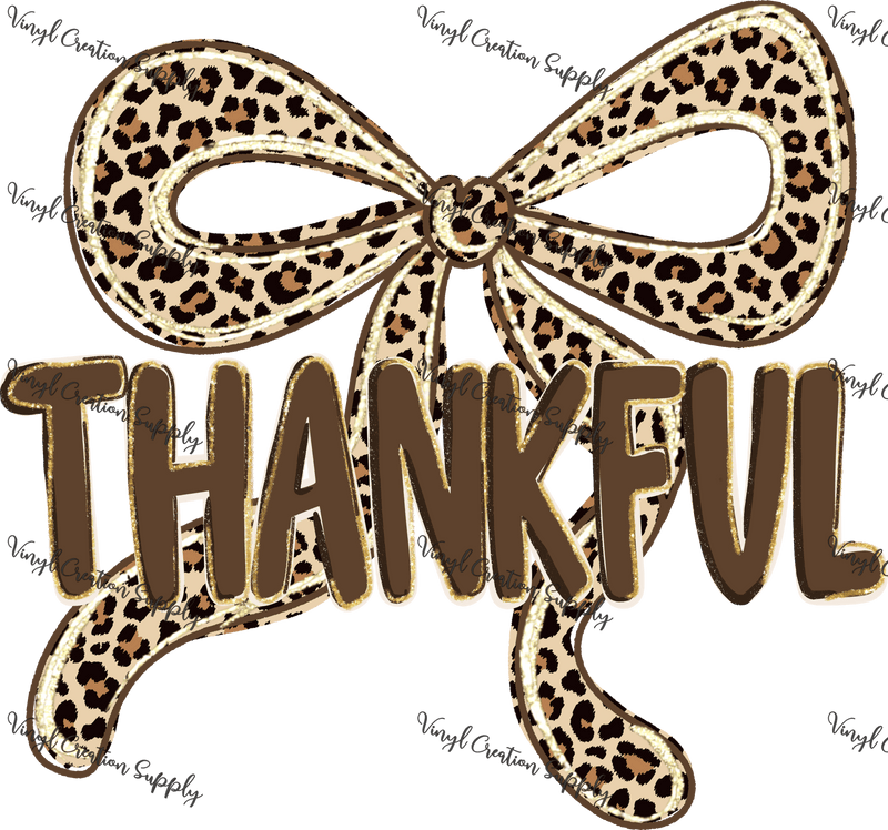 Thankful Leopard Bow - Vinyl Creation Supply
